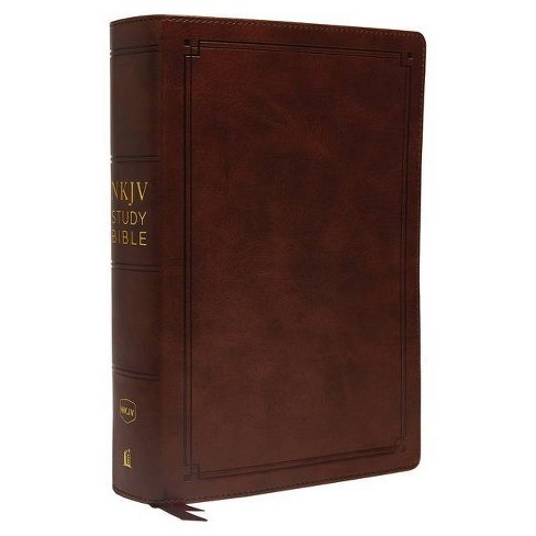 Nkjv Study Bible, Imitation Leather, Brown, Red Letter Edition, Comfort 