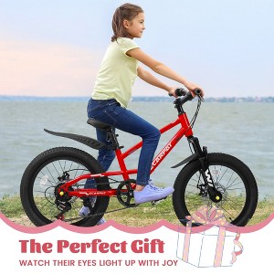 20-inch Mountain Bike for Kids (Boys & Girls, Ages 6-12): 7-Speed Gears, Front Suspension, Durable & Safe Design for Outdoor Adventures - 1 of 4