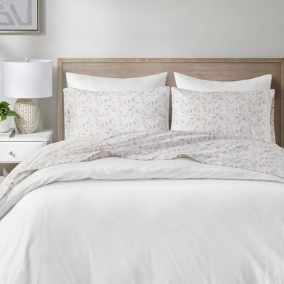 King Tan Leaves Cotton Percale Sheet Set