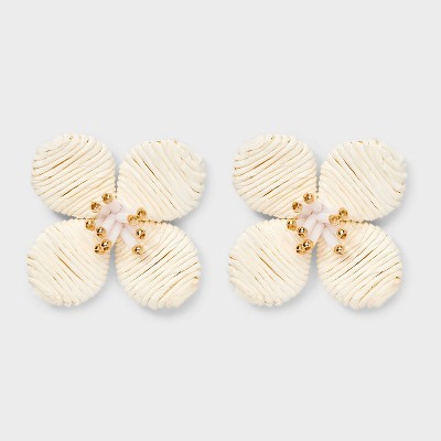 SUGARFIX by BaubleBar Threaded Flower Statement Earrings - Gold
