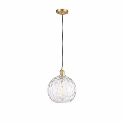 Athens Water Glass - 1 Light Cord Mini Pendant In Industrial Style-13 Inches Tall and 10 Inches Wide