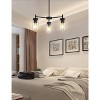YANSUN Modern 3-Light Pendant Chandelier with Clear Glass Shades in Rustic Black, Ideal for Dining Room or Kitchen - 4 of 4