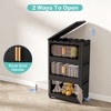 Racxily Black, Wide Folding Storage Cabinet, Collapsible Storage Bins with Magnetic Door, Plastic Storage Cabinet with Wheels - 4 of 4