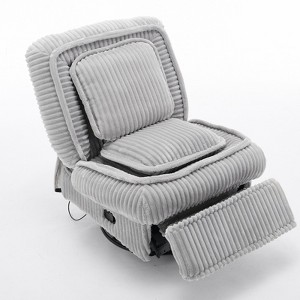 TiramisuBest 360 Swivel Rocking Recliner Manual Glider Armless Chair Adjustable Backrest Footrest Corduroy Small Space Living Room Office - 1 of 4