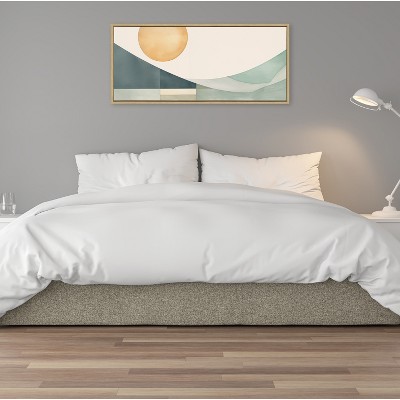 Natural Abstract Geometric Coastal Landscape Canvas Art, 18x40
