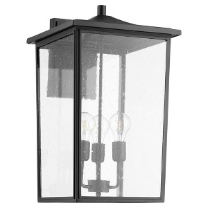 Quorum Lighting Riverside Outdoor Lantern, 3 Lights, Noir Finish - 1 of 3