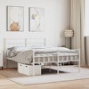 vidaXL White Metal Bed Frame with Robust Powder-Coated Steel - Features Functional Headboard and Footboard - 2 of 4
