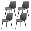 NicBex Set of 2/4 Modern Faux Leather Upholstered Dining Chairs with Black Metal Legs,Armless Accent Chairs for Dining Room,Kitchen,Restaurant - 3 of 4