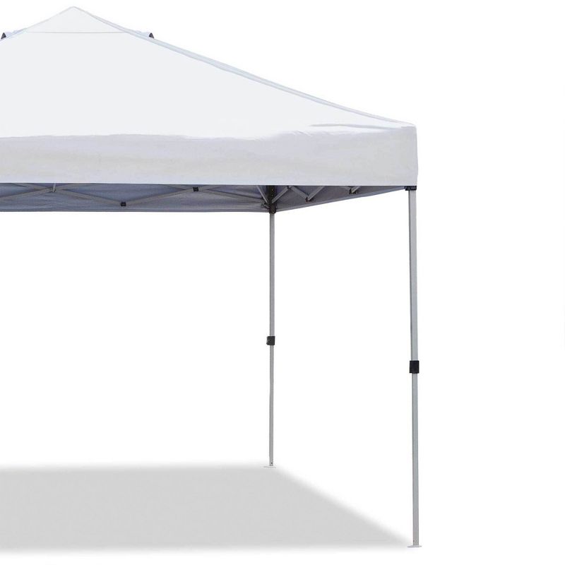 Z-Shade 10 x 10 Foot Straight Leg Canopy Tent with Push Button Locking System and 4 Pack of 5 Pound Plastic Concrete Filled Leg Weight Plates, White, 4 of 6