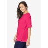 Jessica London Women's Plus Size Stretch Cotton Cuff Tee - 4 of 4