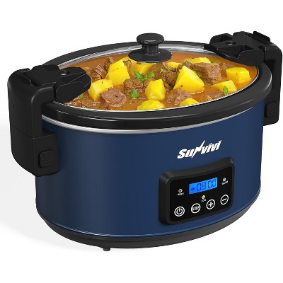 8.5 Quart Programmable Slow Cooker: Multi-Cooker Food Warmer with Locking Lid & Digital Timer, Adjustable Tempature Control, Dishwasher Safe
