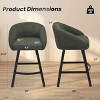 SEVOBAL 27" Bar Stools Set of 2 Upholstered Bar Stool with Back Counter Height Barstools for Home Kitchen Island Living Room, Green, 23"*24"*20" - 3 of 4