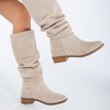 Maribel - Beige Suede Slouchy Boots | Prologue Shoes - 3 of 4