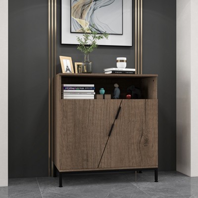 Sideboard Cabinet, Morden Wood Sideboard Buffet, Storage Cabinet with Oblique Door and Adjustable Shelves
