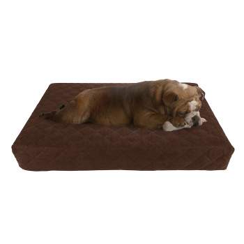Waterproof Dog Bed - 2-Layer Memory Foam Pet Pad with Removable Machine Washable Cover - 30x21 Crate Mat for Dogs or Puppies by PETMAKER (Brown)