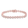 Silver 1/4 Cttw Diamond Open Circle Wheel Link Tennis Bracelet - 4 of 4