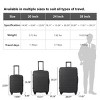 Syemin Luggage Sets 3 Piece Suitcases Suitcase Set ABS Hard Case Luggage with TSA Lock Spinner Wheels Durable Luggage, Black, 20.87"*11.61"*30.31" - 2 of 3