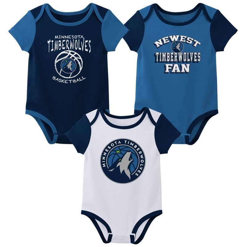 NBA Minnesota Timberwolves Infant Boys&#39; 3pk Bodysuit Set, 1 of 5