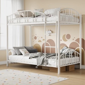 Whizmax Twin Over Twin Metal Bunk Bed, Heavy Duty Steel Frame with Safety Ladder & Guardrail, Space-Saving Kids Bed for Boys/Girls, No Box Spring - 1 of 4