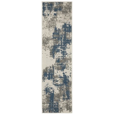 Oriental Weavers Torrey 140H1 Light Grey/ Blue Indoor/Outdoor Area Rug - 1'10" x 7'3"