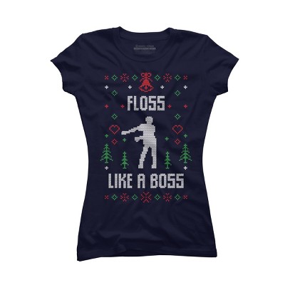 Junior's Design By Humans ugly christmas sweater By shirtpublic T-Shirt