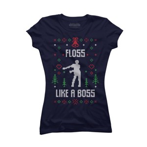 Junior's Design By Humans ugly christmas sweater By shirtpublic T-Shirt - 1 of 3