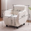 Modern Fabric Upholstered Armchair with Upholstered Reading Chair, Single Sofa, Living Room, Bedroom, Bed, Office Lounge Club Chair-Cuddlewood - 4 of 4