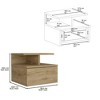 Lycvki Wall Mounted Nightstand with Single Drawer and 2-Tier Shelf - 3 of 4