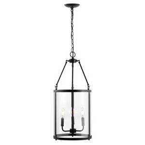12" 3-Light Kinsley Industrial Farmhouse LED Pendant, Adjustable Height - JONATHAN Y - 1 of 4