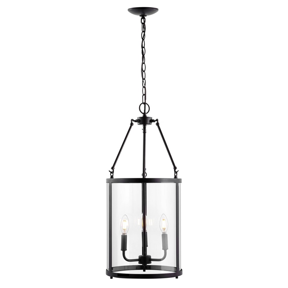 12" 3-Light Kinsley Industrial Farmhouse LED Pendant, Adjustable Height - JONATHAN Y