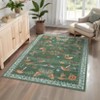 Rug for Living Room Washable Rug Floral Insect Print Area Rugs Non Slip Stain Resistant Floor Covering Non Shedding Low Pile Mats - 2 of 4