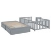 Grungis Twin Size Floor Bed with Fence and Drawers for Kids,Daybed Bed Split into Independent Floor Bed and Daybed,Montessori Bed for Bedroom - 4 of 4