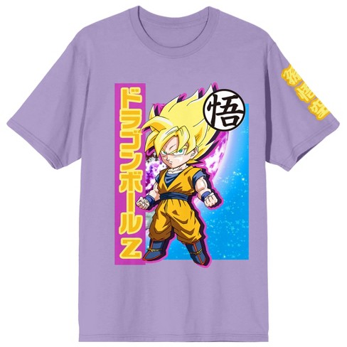 Dragon Ball Z Chibi Goku Composition Art Crew Neck Short Sleeve Purple Haze  Women's T-shirt-Small