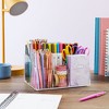 Bright Creations 7 Compartment Desktop Organizer, Clear Acrylic Pen & Pencil Holder for Desk, School & Office Supplies, 8.7x6.5x4.52 in - 2 of 4