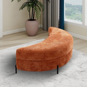 Hrinhom 47.2"W Modern Chenille Storage Ottoman with Adjustable Cover and Metal Legs - 1 of 4