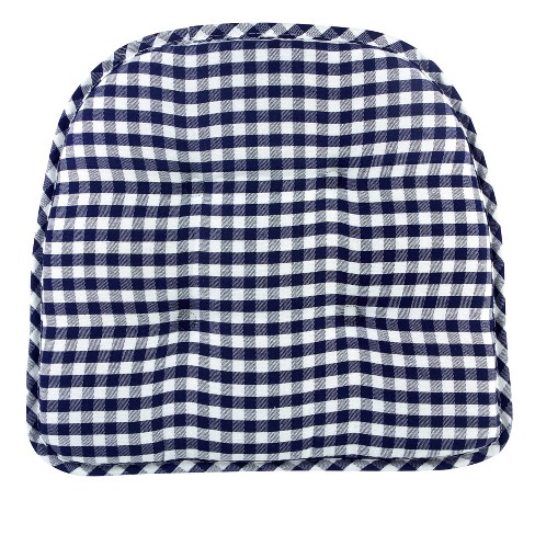 Non-Slip Gingham Chair Pad - Black