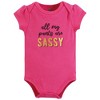 Hudson Baby Infant Girl Cotton Bodysuit, Pant and Shoe Set, Sassy Pants - 3 of 4