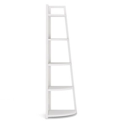 Lirago 5-Tier Corner Ladder Shelf-Compact Storage for Living Room Office or Balcony White