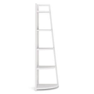 Lirago 5-Tier Corner Ladder Shelf-Compact Storage for Living Room Office or Balcony White - 1 of 4