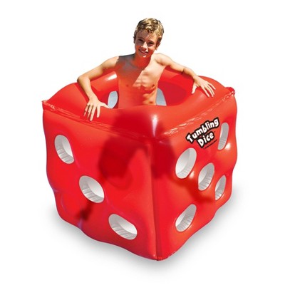 Swimline Tumbling Dice Inflatable Cube Ride On Swimming Pool Float, Red | 90733