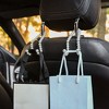 Anna-Kaci Pearl Beaded Car Headrest Hook Set Hanger for Handbags and Accessories - White - 2 of 4