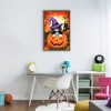 Stupell Industries Cat Peeking from Jack-o-Lantern Floating Frame Canvas Art, Brown, 17" x 25" - 3 of 4
