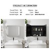 LED Iron Art Rounded Corner Rectangular Black Mirror Cabinet - 3 of 4