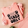 Simply Sage Market S.W.Smiley Good Vibes Only Smiley Face Lightweight Garment Dyed Sweatshirt - 3 of 4