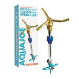 Aqua Joe AJ-ISTAS 3-Arm Brass Rotary 360-Degree Telescoping Sprinkler | Telescoping | 1390 sq ft Max Coverage