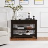 GlasFlength Console Tables Retro Design Console with Two Open Shelves Table Entryway Table Display Shelf for Room, Brown, 42.01"*13.78"*29.92" - 2 of 4