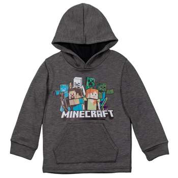 Minecraft Mobs Alex Steve Creeper Zombie Fleece Pullover Hoodie Little Kid to Big Kid 