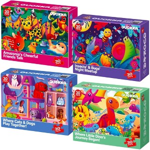 QUOKKA 30 Pieces Puzzles for Kids 3 4 5 - 4x Toddler Puzzle Set, Educational Toys for Boy and Girl - 1 of 4