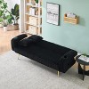 ATJafurn The Straight-Row Corduroy Sofa with Throw Pillows, Featuring a Minimalist Style for Living Room and Study - 3 of 4