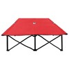 vidaXL Two Person Folding Sun Lounger Garden Patio Outdoor Sunbed Camping Lounge Hiking Bed Lounger Camp Military Cot Travel Red Steel - 3 of 4